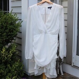 Small NEW Blue Blush White Shimmer Ruffle Dress